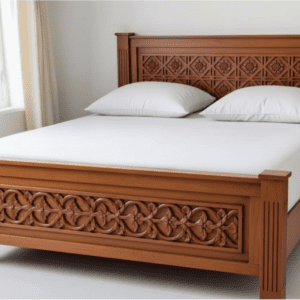 Royal  Sheesham Floral Carved Bed
